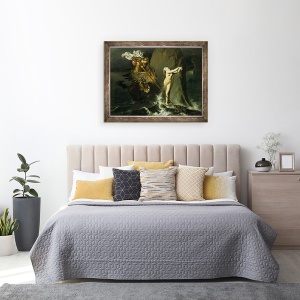 Tablou inramat - Jean Auguste Dominique Ingres - Ruggiero Salvarea Angelica, 70 x 90 cm - Img 3