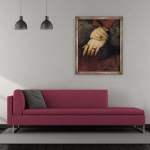 Tablou inramat - Jean Auguste Dominique Ingres - Studiul mainilor unei femei, 50 x 60 cm - Img 2
