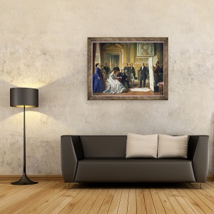 Tablou inramat - Jean Baptiste Ange Tissier - Louis Visconti 1791-1853 Prezentarea noilor planuri pentru Luvru lui Napoleon al III-lea 1808-73 1853, 60 x 80 cm - Img 2