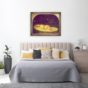 Tablou inramat - Jean Baptiste Ange Tissier - Nimfa adormita, 60 x 80 cm - Img 3