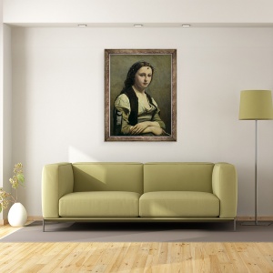 Tablou inramat - Jean Baptiste Camille Corot - Femeia cu perla, 60 x 80 cm - Img 2