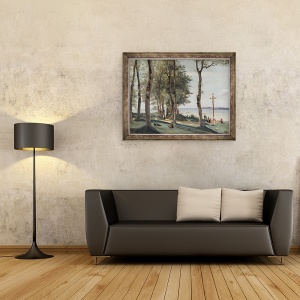 Tablou inramat - Jean Baptiste Camille Corot - Honfleur, Calvarul, 60 x 80 cm - Img 2