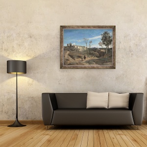 Tablou inramat - Jean Baptiste Camille Corot - La Cervara, Campagna Romana, 60 x 80 cm - Img 2