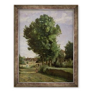Tablou inramat - Jean Baptiste Camille Corot - La marginea unui sat langa Beauvais, 70 x 90 cm