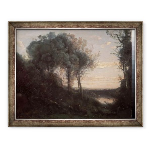 Tablou inramat - Jean Baptiste Camille Corot - Seara, 60 x 80 cm