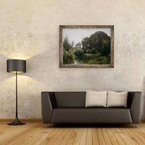 Tablou inramat - Jean Baptiste Camille Corot - Suvenir de la Villa Borghese, 60 x 80 cm - Img 2