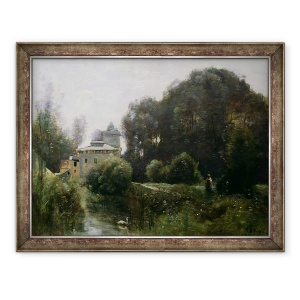 Tablou inramat - Jean Baptiste Camille Corot - Suvenir de la Villa Borghese, 70 x 90 cm