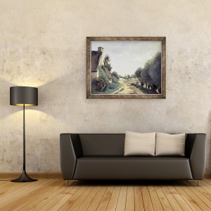 Tablou inramat - Jean Baptiste Camille Corot - Un drum langa Arras, sau cabane, 60 x 80 cm - Img 2