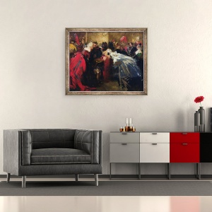 Tablou inramat - Jean-Baptiste Carpeaux - Balul mascat la Tuileries, 50 x 60 cm - Img 2