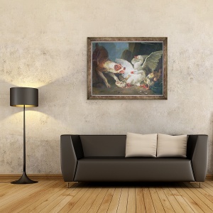 Tablou inramat - Jean-Baptiste Huet - Un caine Atacarea Gaste, 60 x 80 cm - Img 2
