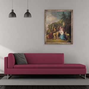Tablou inramat - Jean-Baptiste Le Prince - Jucatorul Balalaika, 50 x 60 cm - Img 2