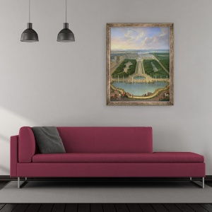 Tablou inramat - Jean-Baptiste Martin - Vedere in perspectiva a castelului de la Versailles vazut din Fantana Neptun, 50 x 60 cm - Img 2