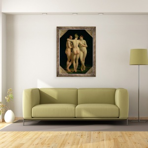 Tablou inramat - Jean-Baptiste Regnault - Cele Trei Gratii, 60 x 80 cm - Img 2