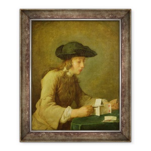 Tablou inramat - Jean-Baptiste Simeon Chardin - Casa de Carduri I, 50 x 60 cm