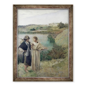 Tablou inramat - Jean-Charles Cazin - Tobias si Arhanghelul Rafael, 60 x 80 cm