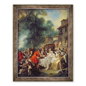 Tablou inramat - Jean Francois de Troy - Pranzul vanatorii, 70 x 90 cm