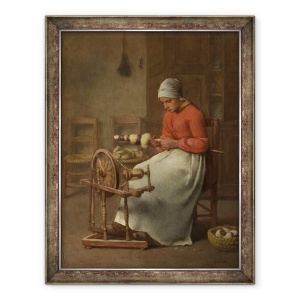 Tablou inramat - Jean-Francois Millet - Femeie filare, 70 x 90 cm