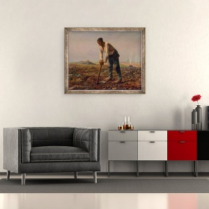 Tablou inramat - Jean-Francois Millet - Omul cu o sapa, 50 x 60 cm - Img 2