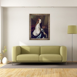 Tablou inramat - Jean-Francois Millet - Portret De Pauline Ono d.1844, 60 x 80 cm - Img 2
