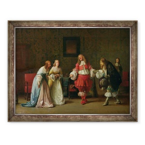Tablou inramat - Jean Hegesippe Vetter - Mascarille prezinta Jodelet catos si Madelon, 70 x 90 cm