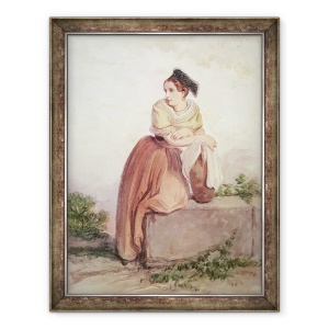Tablou inramat - Jean Joseph Bonaventure Laurens - Arlesienne din timpul lui Daudet si Bizet, 70 x 90 cm