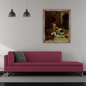 Tablou inramat - Jean-Louis Ernest Meissonier - Sfarsitul jocului de carti, 50 x 60 cm - Img 2
