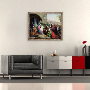 Tablou inramat - Jean Pierre Granger - Adorarea Magilor, 70 x 85 cm - Img 2
