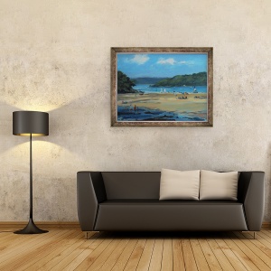 Tablou inramat - Jennifer Wright - Millbay, Salcombe, ulei la bord, 70 x 90 cm - Img 2