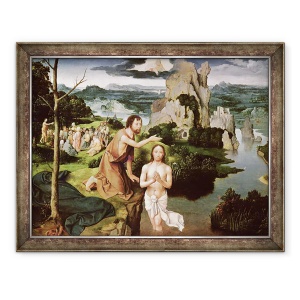Tablou inramat - Joachim Patinir - Botezul lui Hristos, 70 x 90 cm