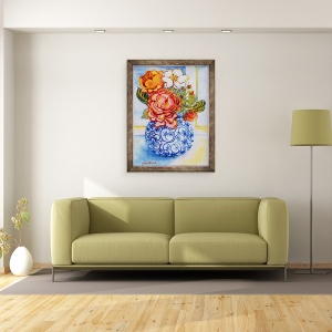 Tablou inramat - Joan Thewsey - Casuta trandafiri, 70 x 90 cm - Img 2