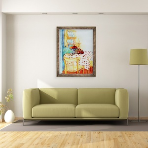 Tablou inramat - Joan Thewsey - Masa de bucatarie Cabana cu mere, 2005, 70 x 90 cm - Img 2