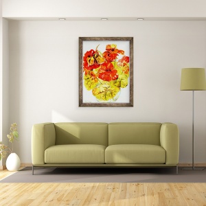 Tablou inramat - Joan Thewsey - Nasturtium,2005, 70 x 90 cm - Img 2