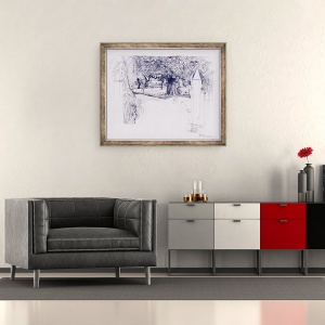 Tablou inramat - Joan Thewsey - Poarta catre ferma,2000, 70 x 85 cm - Img 2