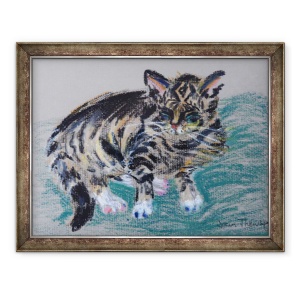 Tablou inramat - Joan Thewsey - Tabby Cat, 70 x 90 cm