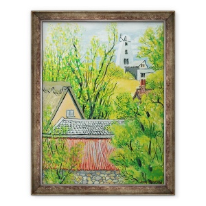 Tablou inramat - Joan Thewsey - Vedere de la fereastra Cynthiei, Dalham, 60 x 80 cm