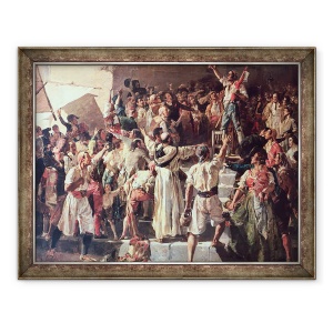 Tablou inramat - Joaquin Sorolla y Bastida - Strigatul Palleter declarand a fost pe Napoleon, 70 x 90 cm