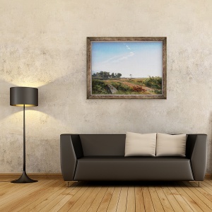 Tablou inramat - Johan Thomas Lundbye - Peisaj Zeelanda. Open Country in North Ze, 70 x 90 cm - Img 2