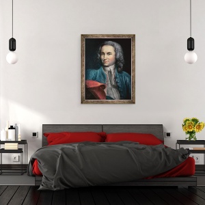 Tablou inramat - Johann Ernst Rentsch - Portret presupus a fi Johann Sebastian Bach, 70 x 90 cm - Img 3