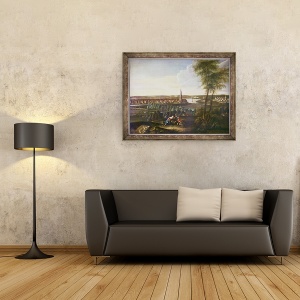 Tablou inramat - Johann Friedrich Meyer - Vedere a Bisericii Duhului Sfant si suburbia Nowawes din Brauhausberg, 60 x 80 cm - Img 2