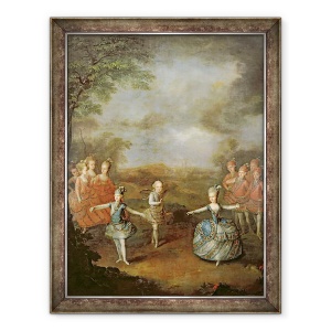 Tablou inramat - Johann Georg Weikert - Marie Antoinette si surorile ei din Il Trionfo dell Amore, au cantat la 25 ianuarie la Palatul Schoenbrunn, 1765, 60 x 80 cm