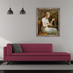 Tablou inramat - Johann Heinrich Wilhelm Tischbein - Fata cu flori, 70 x 85 cm - Img 2