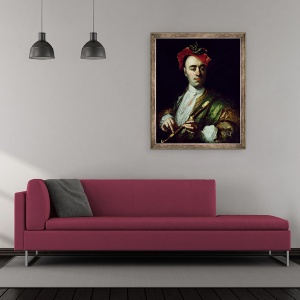 Tablou inramat - Johann Kupezky - Portretul unui Recorder Player, 50 x 60 cm - Img 2