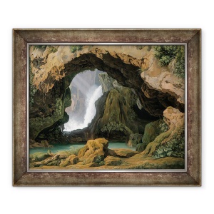 Tablou inramat - Johann Martin von Rohden - Grota lui Neptun din Tivoli, 50 x 60 cm