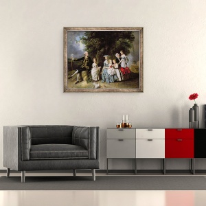 Tablou inramat - Johann Zoffany - Portretul de grup al familiei Colmore, 50 x 60 cm - Img 2