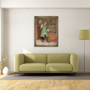 Tablou inramat - John Arthur Lomax - Cavalierul elegant ulei pe panou, 60 x 80 cm - Img 2