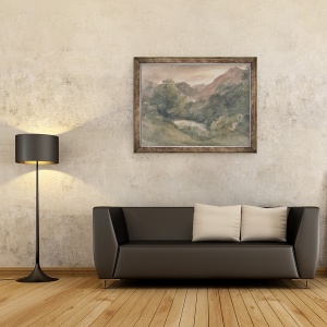 Tablou inramat - John Constable - Borrowdale, Seara dupa o zi frumoasa, 1 octombrie, 60 x 80 cm - Img 2