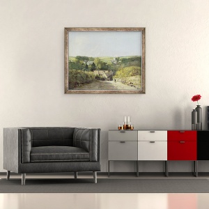 Tablou inramat - John Constable - O vedere a satului Osmington cu Biserica si Casa parohiala, 50 x 60 cm - Img 2