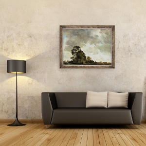Tablou inramat - John Constable - Peisaj la Hampstead, copaci si nori de furtuna, 60 x 80 cm - Img 2