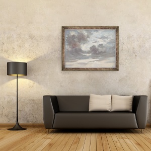 Tablou inramat - John Constable - Studiu cloud, Apus furtunoasa, 70 x 90 cm - Img 2