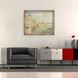 Tablou inramat - John Constable - Vedere la Terasa Casa Somerset si Sf. Paul, 70 x 85 cm - Img 2